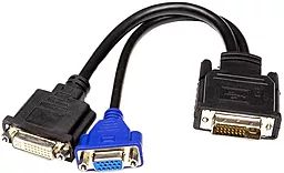 Видео сплиттер PowerPlant DVI-I - DVI-D/ VGA 0.3m black (CA912551)