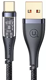 Кабель USB Usams Aluminum Alloy Transparent SJ572 66w 6a 1.2m USB Type-C cable black