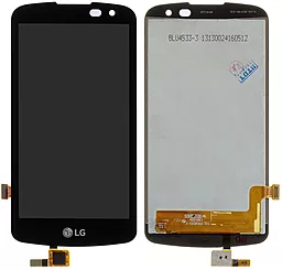 Дисплей LG K4 2016 (K120, K121, K130) (з отвором під датчик) з тачскріном, оригінал, Black