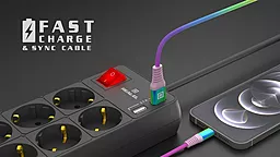 Кабель USB REAL-EL MFI 2.4a Lightning cable Rainbow (EL123500051) - миниатюра 10