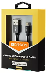 Кабель USB Canyon 12w 2.4a 0.96m Lightning cable black (CNS-MFIC3B) - миниатюра 4