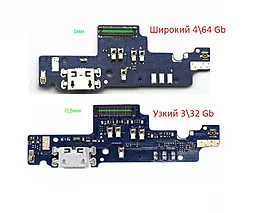 Нижняя плата Xiaomi Redmi Note 4X Snapdragon с разъемом зарядки и микрофоном (узкий) 3/32Gb  - миниатюра 2