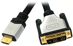 Видеокабель Viewcon HDMI > DVI (18+1) 5м., M/M, алюм.кожух (VD 103-5м.)