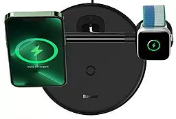 Док-станция Baseus Swan 3-in-1 Wireless Magnetic Charging Bracket 20W Black (WXTE000101) - миниатюра 9