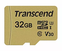 Карта памяти Transcend microSDHC 32GB 500S Class 10 UHS-I U3 V30 + SD-адаптер (TS32GUSD500S) - миниатюра 2
