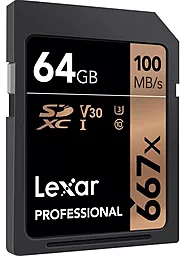 Карта памяти Lexar SDXC 64GB 667x Professional Class 10 UHS-I U3 V30 (LSD0667064G-BNNNG) - миниатюра 2