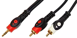 Аудио кабель TCOM Aux mini Jack 3.5 mm - 2хRCA M/M Cable 2.4 м black - миниатюра 4