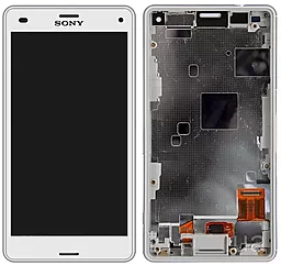 Дисплей Sony Xperia Z3 Plus, Xperia Z3 Plus Dual, Xperia Z4 (E6533, E6553, SO-03G, 402SO) с тачскрином и рамкой, оригинал, White