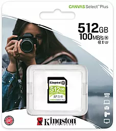 Карта памяти Kingston SDXC 512GB Canvas Select Plus Class 10 UHS-I U3 V30 (SDS2/512GB) - миниатюра 3