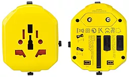 Сетевое зарядное устройство Momax 1-World Travel Adapter AC port 2.5a 2xUSB-A (UK/EU/US/JP/CN/AU) yellow (UA1Y) - миниатюра 6