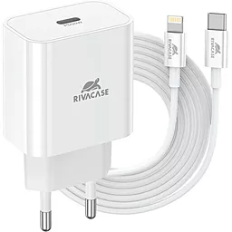 Мережевий зарядний пристрій RivaCase 20w PD USB-C home charger + USB-C to Lighting cable white (PS4101 wD5)