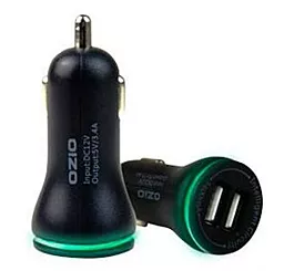 Автомобильное зарядное устройство Ozio 5V/3.4A 2USB Black - миниатюра 8