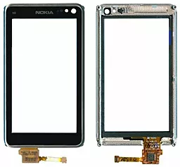 Сенсор (тачскрин) Nokia N8-00 with frame (original) Silver