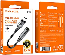 Аудио-переходник Borofone BV19 Creator Digital Audio Converter M-F USB Type-C -> 3.5mm Black - миниатюра 9
