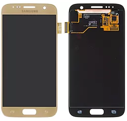 Дисплей Samsung Galaxy S7 G930 с тачскрином, сервисный оригинал, Gold