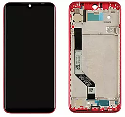 Дисплей Xiaomi Redmi Note 7, Note 7 Pro з тачскріном і рамкою, Red