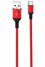 Кабель USB XO NB143 Braided 2.4A 2M USB Type-C Cable Black/Red