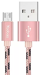 USB Кабель Yoobao YB-423 Nylon 1.5M micro USB Cable Pink