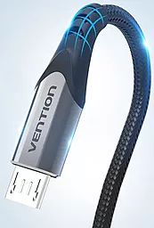 Кабель USB Vention Cotton Braided 12w 2.4a 1.5m micro USB cable gray (COAHG) - миниатюра 3