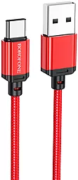 Кабель USB Borofone BX87 Sharp 3A USB Type-C Cable Red