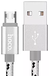 Кабель USB Hoco U6 Sided Interpolate micro USB Cable Silver