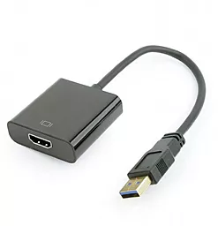 Видео переходник (адаптер) Cablexpert (A-USB3-HDMI-02) USB3.0-HDMI, 0.15 м, черный
