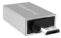 OTG-переходник Borofone BV2 USB-A - MicroUSB Grey - миниатюра 3