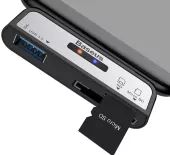 Адаптер-перехідник Baseus USB-C to USB3.0/Card Reader Black (ACTQY-01) - мініатюра 4
