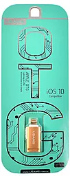 OTG-переходник Usams USB OTG for Apple (iOS 10) Gold - миниатюра 2