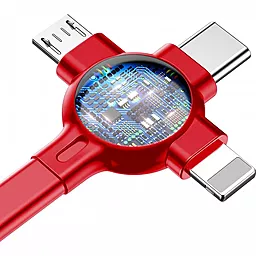 Кабель USB Baseus Little Octopus 15w 3a 3-in-1 USB to Type-C/Lightning/micro USB cable red (CAMLT-AZY09) - миниатюра 3