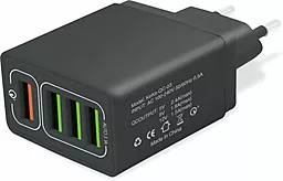 Сетевое зарядное устройство XoKo 18w QC3.0 4xUSB-A ports fast charger black (QC-405-BK)