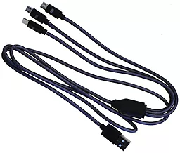 Кабель USB Earldom Universal Lightning/micro/micro Combo Cable 3in1 Black (ET-877) - миниатюра 6