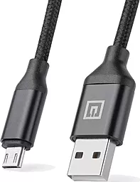 Кабель USB REAL-EL Fabric Premium 12W 2.4A 2M micro USB Cable Black (EL123500048) - миниатюра 4