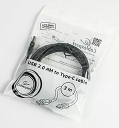 Кабель USB Cablexpert Type-C кабель 3м, 3А max Черный CCP-USB2-AMCM-10 - миниатюра 3