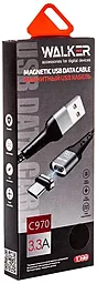 Кабель USB Walker C970 Magnetic 3.3A micro USB Cable Black - миниатюра 2