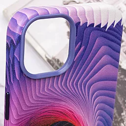 Кожаный чехол Colour Splash with MagSafe для Apple iPhone 14 (6.1") Purple / Pink - миниатюра 6