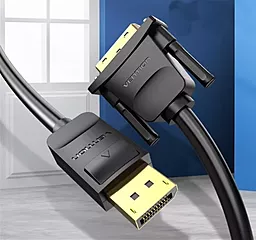 Видеокабель Vention DisplayPort - DVI-D(24+1) 1080hz 60hz 2m black (HAFBH) - миниатюра 3
