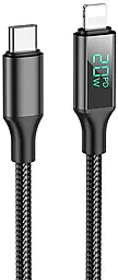 Кабель USB PD Borofone BU32 Digital Display 20W 3A 1.2M USB Type-C - Lightning Cable Black