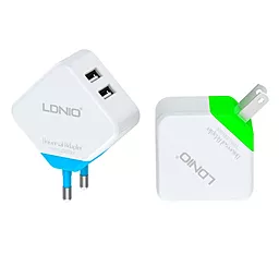 Сетевое зарядное устройство LDNio Dual home charger 2USB Ports 3.1A Yellow (DL-AC58) - миниатюра 3