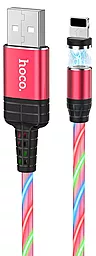 Кабель USB Hoco U90 Ingenious Streamer Lightning Red - миниатюра 3