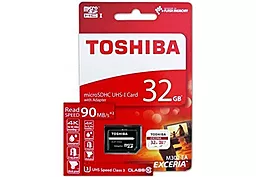 Карта памяти Toshiba microSDHC 32GB Exceria M302 Class 10 UHS-I U3 + SD-адаптер (THN-M302R0320EA)