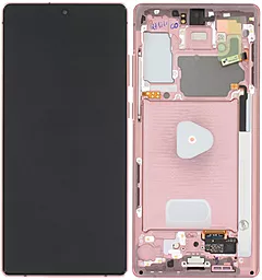 Дисплей Samsung Galaxy Note 20 N980, N981 с тачскрином и рамкой, сервисный оригинал, Bronze