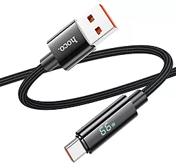 Кабель USB Hoco U125 Benefit 66w 5a 1.2m USB Type-C cable black - миниатюра 2