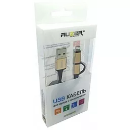 Кабель USB Auzer 2в1 lightning + micro USB Cable Black (AC-D1) - миниатюра 4
