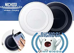 Беспроводное (индукционное) зарядное устройство NICHOSI Qi Wireless Charger Pad PN920 LED White - миниатюра 3