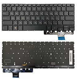 Клавиатура для ноутбука Asus ZenBook Pro 14 UX450FD UX480F черная без рамки Прямой Enter подсветка PWR UKR Original PRC (0KN1-5T1UA13) Black
