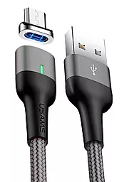 Кабель USB Usams U28 Magnetic 3A micro USB Cable Grey (US-SJ328) - миниатюра 3