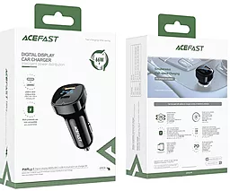 Автомобильное зарядное устройство AceFast B4 66W QC + PD USB-A+C Black - миниатюра 4