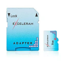 Карта памяти Exceleram microSDHC 8GB Class 10 + SD-адаптер (EMSD0002)