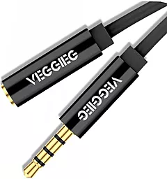 Аудио удлинитель VEGGIEG AFB-1 AUX mini jack 3.5 мм M/F cable 1 м black